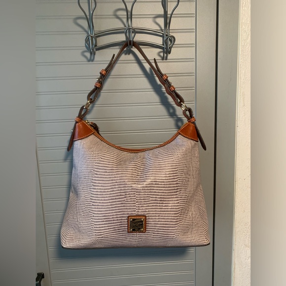 Dooney & Bourke Handbags - Dooney & Bourke Large Grayish Mauve & Brown Lux Lizard Zip Tote MSRP$428.00 NWOT